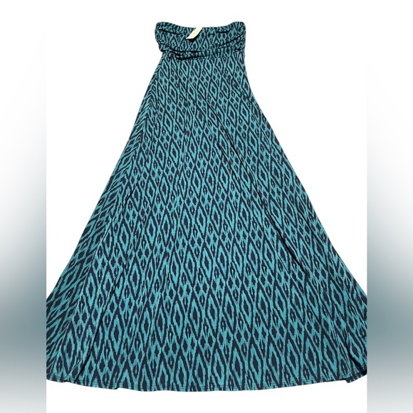 Banana Republic Print Strapless Knit Maxi Dress Maritime Blue Size XS NWT - Picture 12 of 13